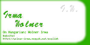 irma wolner business card